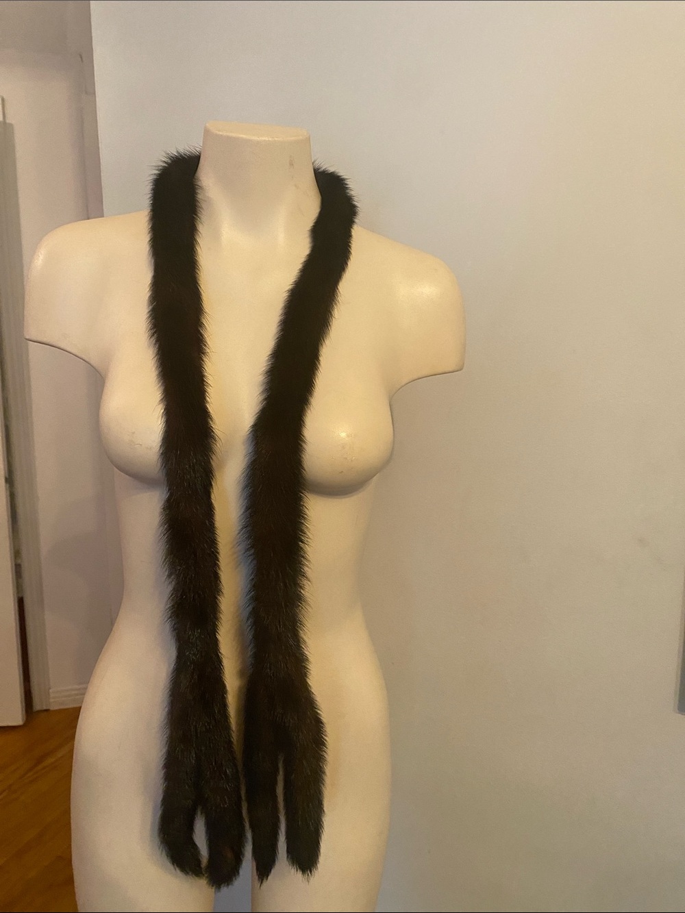 Mink skinny Real fur winter scarf collar